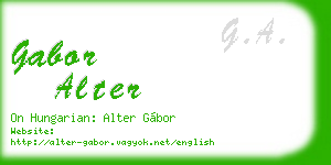 gabor alter business card
